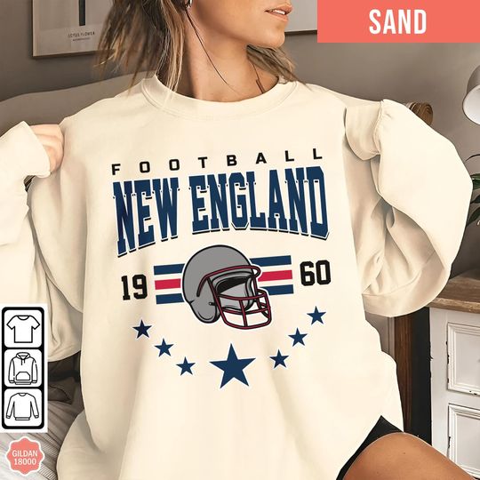 Discover New England Football Vintage Sweatshirt, The Pats T-Shirt, Vintage New England Fan Gift Crewneck, Patriot Sweatshirt Fans Gift