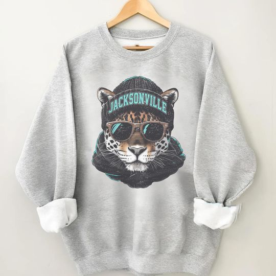 Discover Jacksonville Football Crewneck Sweatshirt, Vintage Sports Fan Apparel, Trendy Game Day Gift, Unisex Sweatshirt, Jacksonville Football Fan