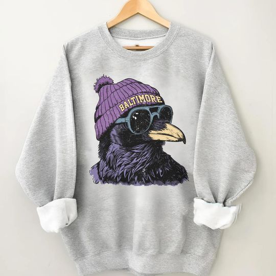 Discover Vintage Baltimore Football Sweatshirt, Trendy Baltimore Football Fan Gifts, Baltimore Football Game Day Crewneck, Unisex Sports Sweatshirt