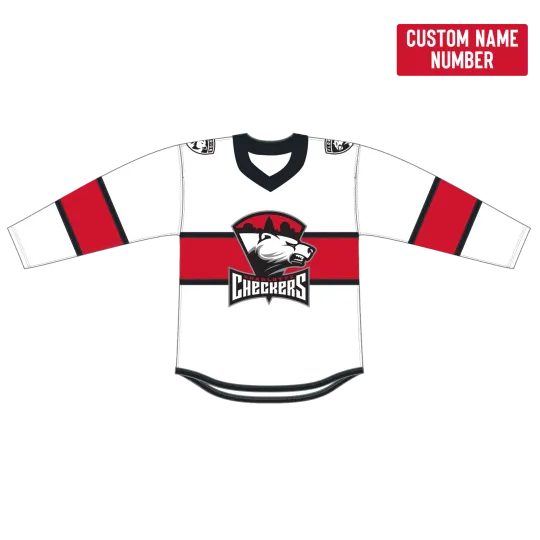 Discover Personalized Charlotte Checkers White 2025-26 Hockey Shirt Printed Gift Men's
