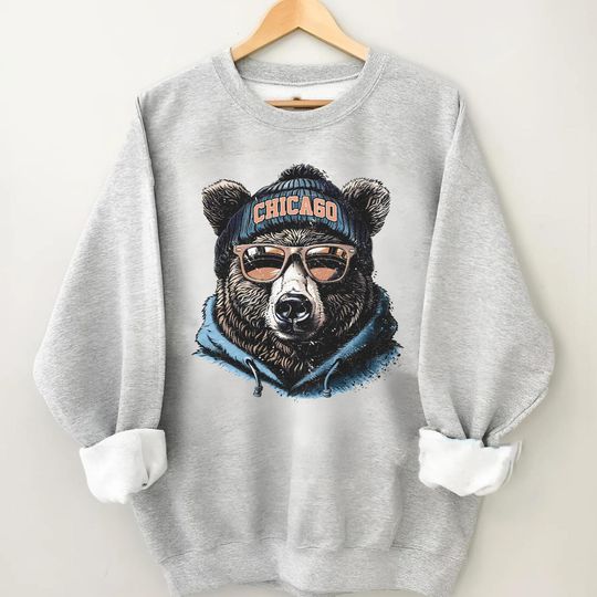 Discover Vintage Chicago Football Sweatshirt, Trendy Fan Gifts, Game Day Apparel, Team Crewneck, Chicago Football Fan Gifts, Chicago Supper bowl Fan