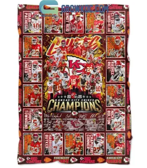 Discover Kansas City Chiefs Super Bowl Champions 2025 Flecee Blanket