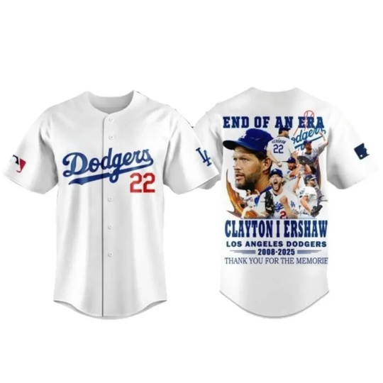 Discover Dodgers End Of An Era Clayton Kershaw 2025 Baseball Jersey