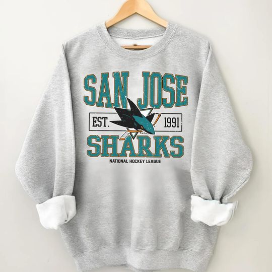 Vintage San Jose Shark Sweatshirt, Sweatshirt for Hockey Fans