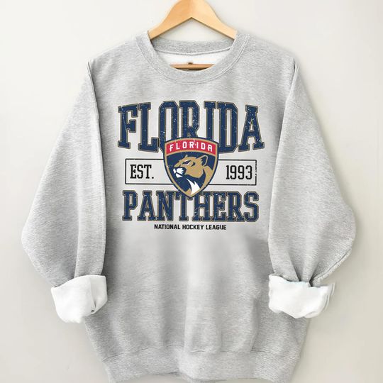 Discover Vintage Florida Panther Sweatshirt, Florida Panther Sweater, Panthers T-Shirt, Hockey Fan Shirt, Retro Florida Ice Hockey