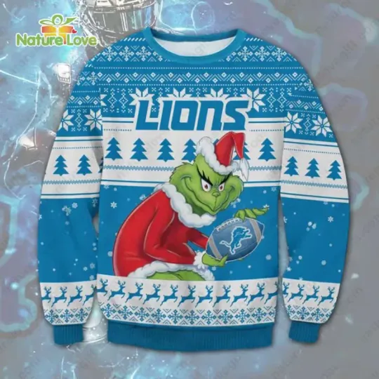 Discover The funny character Stole Dtrit L!ons football Ugly Christmas Sweater