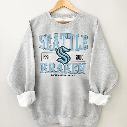 Discover Seattle Krake, Vintage Seattle Krake Sweatshirt \ T-Shirt, Kraken Sweater, Kraken T-Shirt, Hockey Fan Shirt, Retro Seattle Ice Hockey