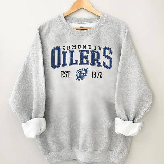 Discover Vintage Edmonton Oiler Sweatshirt, Sweatshirt for Hockey Fans