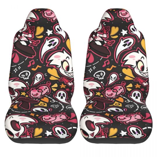 Discover Hazbin Hotels Car Seat Covers Vehicle Polyester Auto Seat Covers Stretchy Two Pieces Original Cover