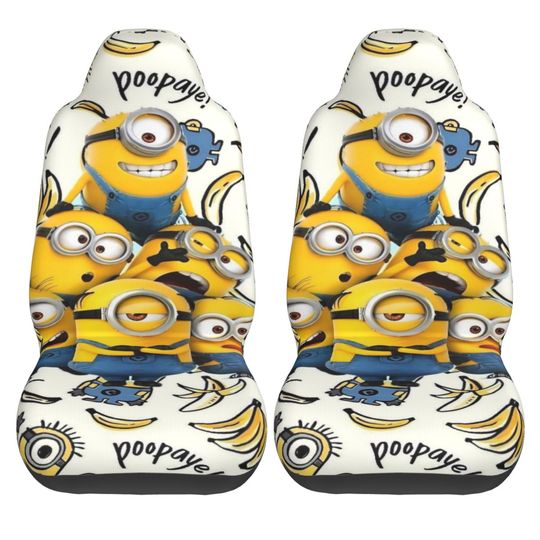 Discover Minions Meme Car Seat Covers Two Pieces Polyester Auto Seat Covers for Minivan
