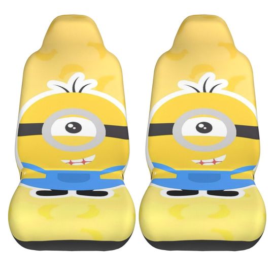 Discover Minions Meme Car Seat Covers Summer Polyester Auto Seat Covers Flexible 2 Pcs Universal Cover