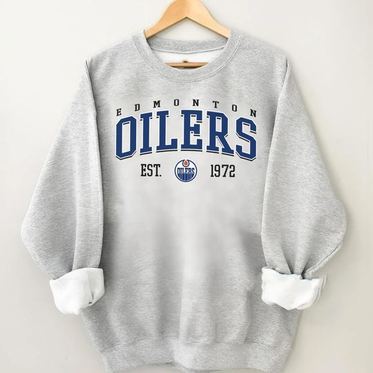 Discover Vintage Edmonton Oiler Sweatshirt, Sweatshirt for Hockey Fans