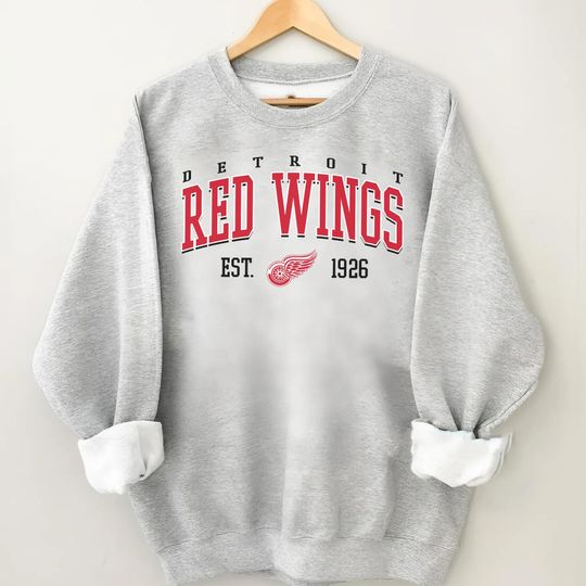 Discover Vintage Detroit Red Wing Sweatshirt, Sweatshirt for Hockey Fans