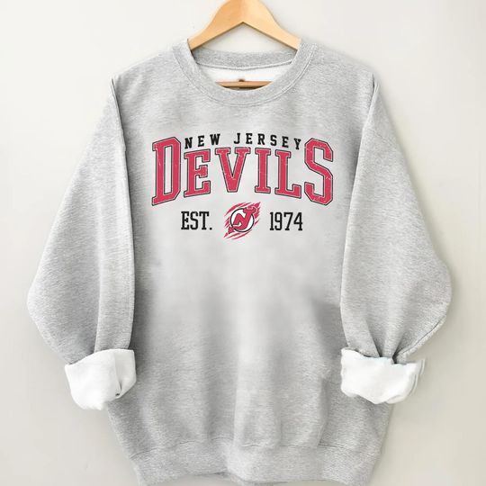 Discover Vintage New Jersey Devil Sweatshirt, Sweatshirt for Hockey Fans