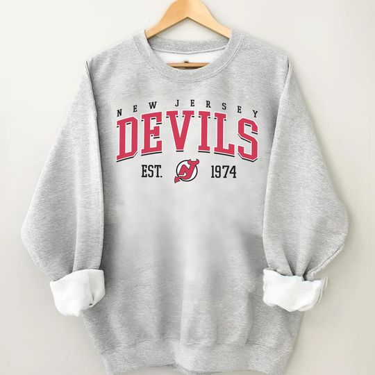 Vintage New Jersey Devil Sweatshirt, Sweatshirt for Hockey Fans