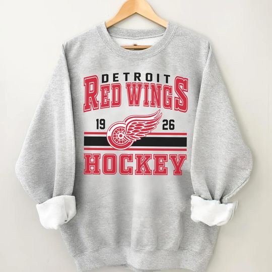 Discover Vintage Detroit Red Wing Sweatshirt \ T-Shirt, Wings Sweater, Wings T-Shirt, Hockey Fan Shirt, Retro Detroit Ice Hockey, Detroit 1926