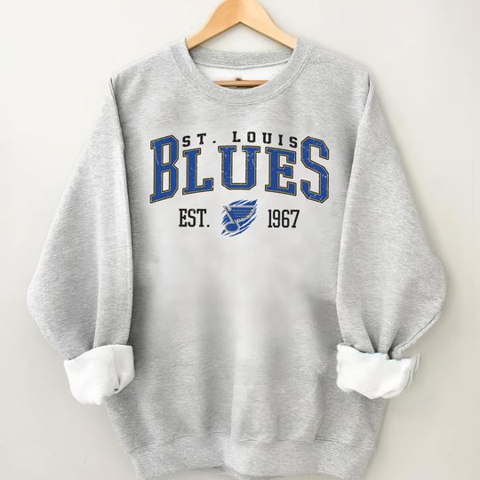 Discover Vintage ST. Louis Blue Sweatshirt, Sweatshirt For Hockey Fan