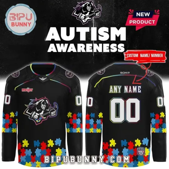 Discover Motor City Rockers Autism 2025 Hockey Shirt Gift Reprint