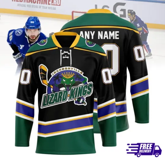 Discover Jacksonville Lizard Kings Lace Hockey Shirt Men's Reprint