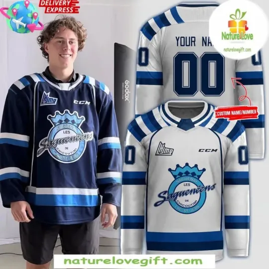 Discover Chicoutimi Saguenéens White 2025 Hockey Shirt Men's Reprint
