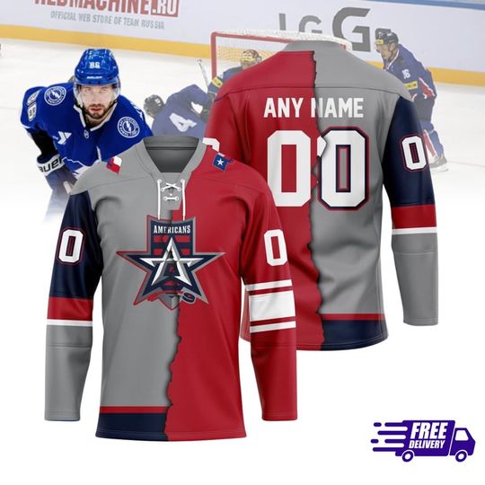 Discover Allen Americans Mix Design Lace Hockey Shirt Reprint