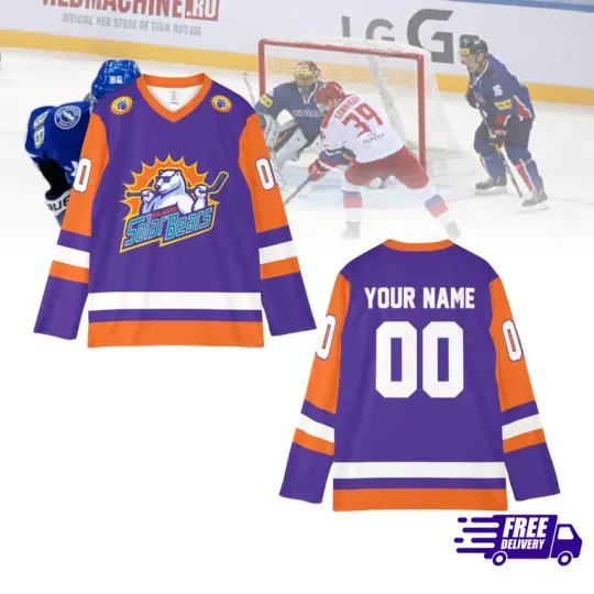 Discover Orlando Solar Bears 2025 Purple Hockey Shirt Gift Reprint