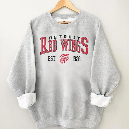 Discover Vintage Detroit Red Wing Sweatshirt, Sweatshirt For Hockey Fan