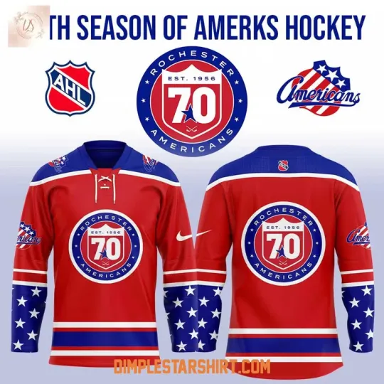 Discover FREESHIP Roch Amerks 70th Season Hockey Jersey Reprint