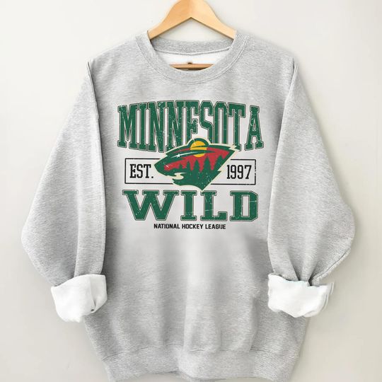 Discover Vintage Minnesota Wild Sweatshirt, Sweatshirt For Hockey Fan