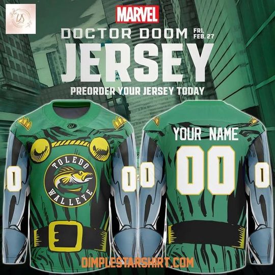 Discover FREESHIP! Toledo Walleye Marvel Doctor Dooom 2026 Hockey Shirt Reprint