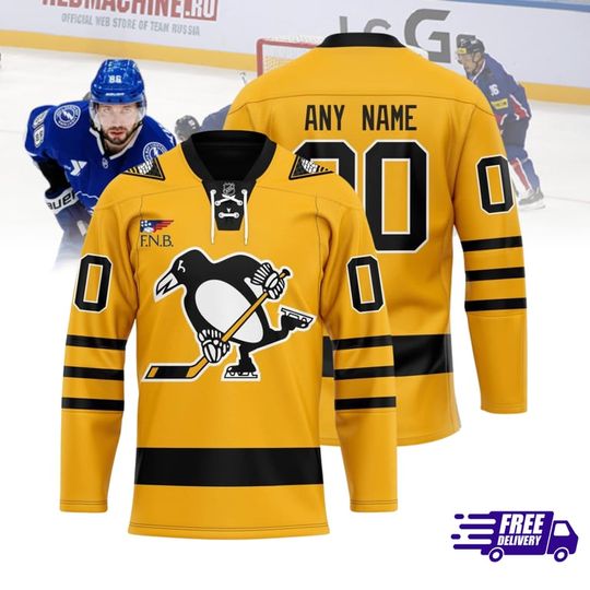 Discover FREESHIP! Pittsburgh Penguins 2025/26 Third Lace Hockey Shirt Reprint