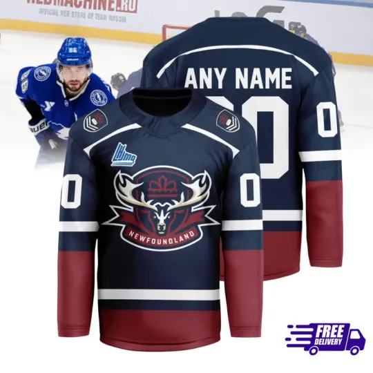 Discover FREESHIP! Newfoundland Regiment 2025/26 Home Hockey Shirt Fan Gear Reprint