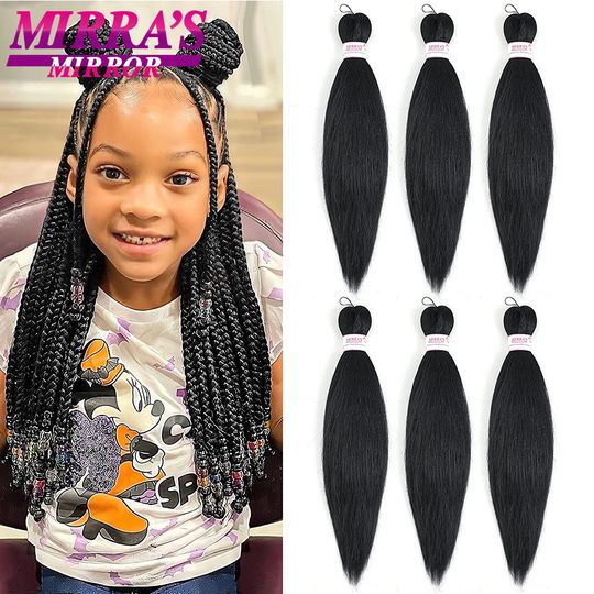 Discover Soft Synthetic Braiding Hair for Kids Short Jumbo Braids Hair 12/16/20/26/30 Inch Pre Stretched Yaki Straight Hair Extensions