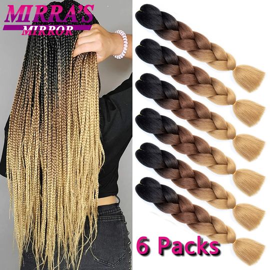 Discover 6 Bundles Jumbo Braiding Hair Extensions 24 Inch Synthetic Hair Braids for DIY Box Twist Crochet Hair Wholesale Drop Shipping