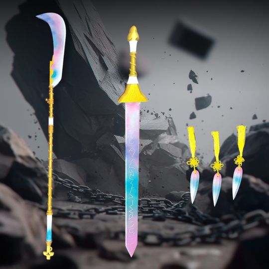 Discover Hot K K-pop Hunters Long Sword Zoey Zoe Weapons Cartoon Roleplay Props Outfits Arms Carnival Cosplay Party Costume Accessories