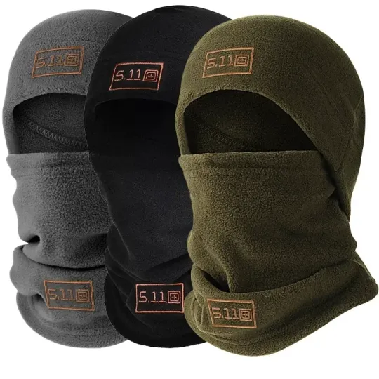 Discover Tactical Fleece Hat&Scarf Set Thermal Head Cover Winter Warm Balaclava Face Mask Sports Cycling Bonnet Neck Protector