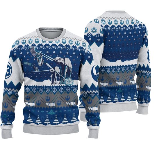 AT-AT Walker StarWars Ugly Sweater, Snow Walker Ugly Christmas Sweatshirt