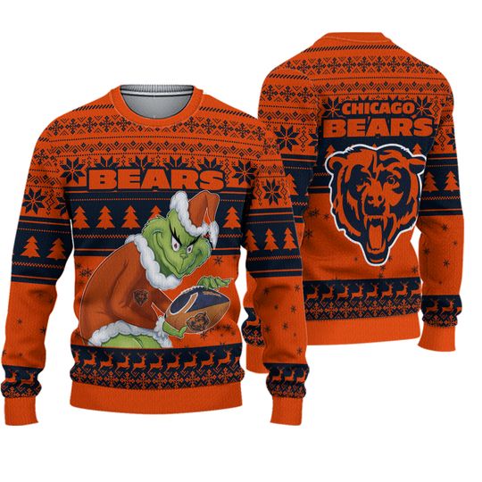 Bears Football funny character football Christmas 2025 Ugly Sweater