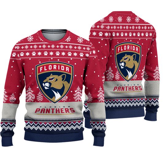 Florida Panthers Hockey Team Design New Ugly Christmas Sweater