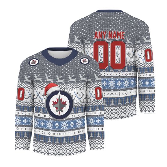 Personalized Winnipeg Jets Christmas Hockey Shirt Fan Gear Gift Hot
