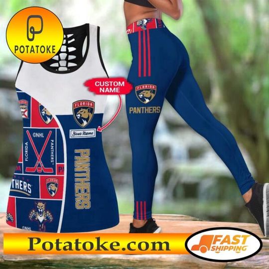 Florida Panthers Hollow Tank Top And Leggings Set For Fans