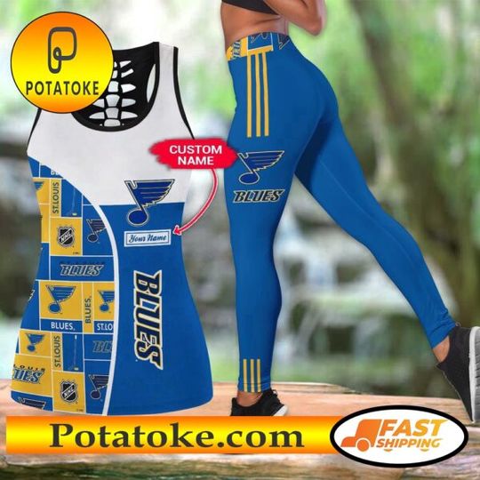 St. Louis Blues Hollow Tank Top And Leggings Set For Fans