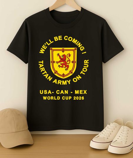 Discover Tartan Army World Cup 2026 T-Shirt | Scotland Football Fan Gear | USA Canada Mexico Tour | Scottish Supporters Gift