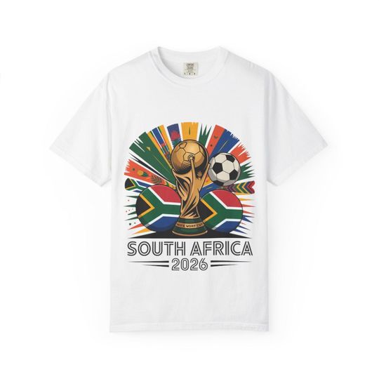 Discover South Africa 2026 Soccer World Cup T-Shirt, Garment-Dyed Cotton