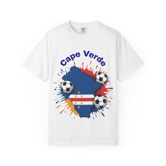 Discover Cape Verde Soccer T-Shirt, Garment-Dyed Unisex Sports Tee