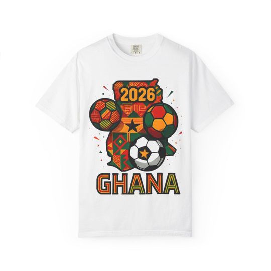 Discover Ghana 2026 Soccer T-Shirt, Garment-Dyed Unisex Tee