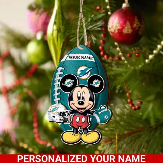 Discover Personalized Miami Team Dolphinss Sport Christmas Ornament, For Football Fan