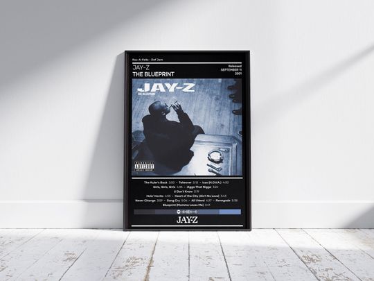 Discover Jay-Z The Blueprint Music Poster | Vertical Wall Decor | Album Cover Art