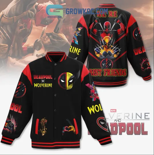 Deadpool Wolverine We Are Best Friends Baseball Jacket Gift For Christmas