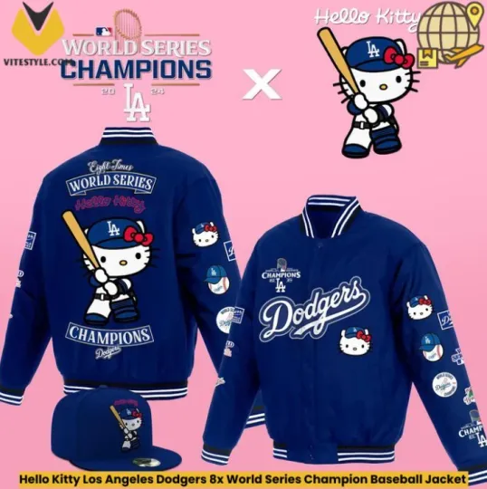 Discover Hello Kitty Dodgers 8x Champion Baseball Jacket Gift For Christmas